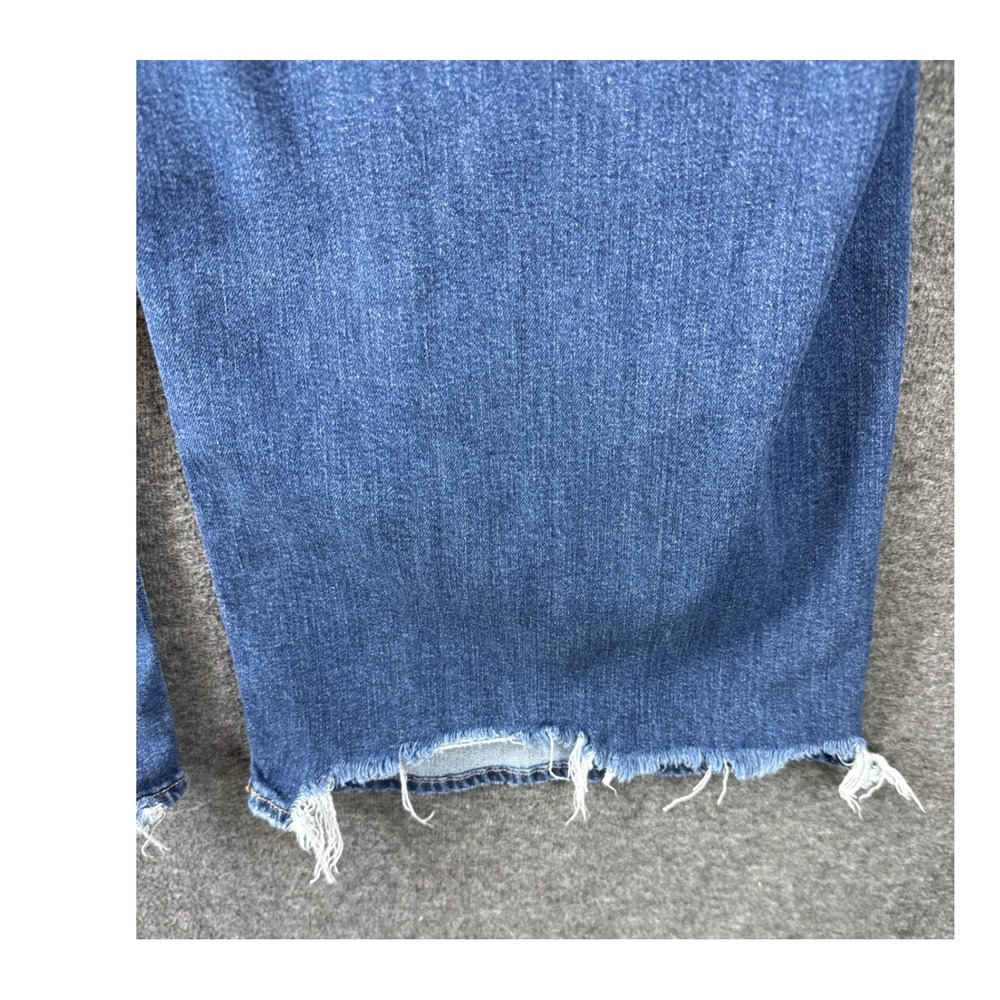 American Eagle Baggy Wide Leg Jeans Women 16 Study Academia Low Rise Raw Hem Blu - Picture 12 of 15